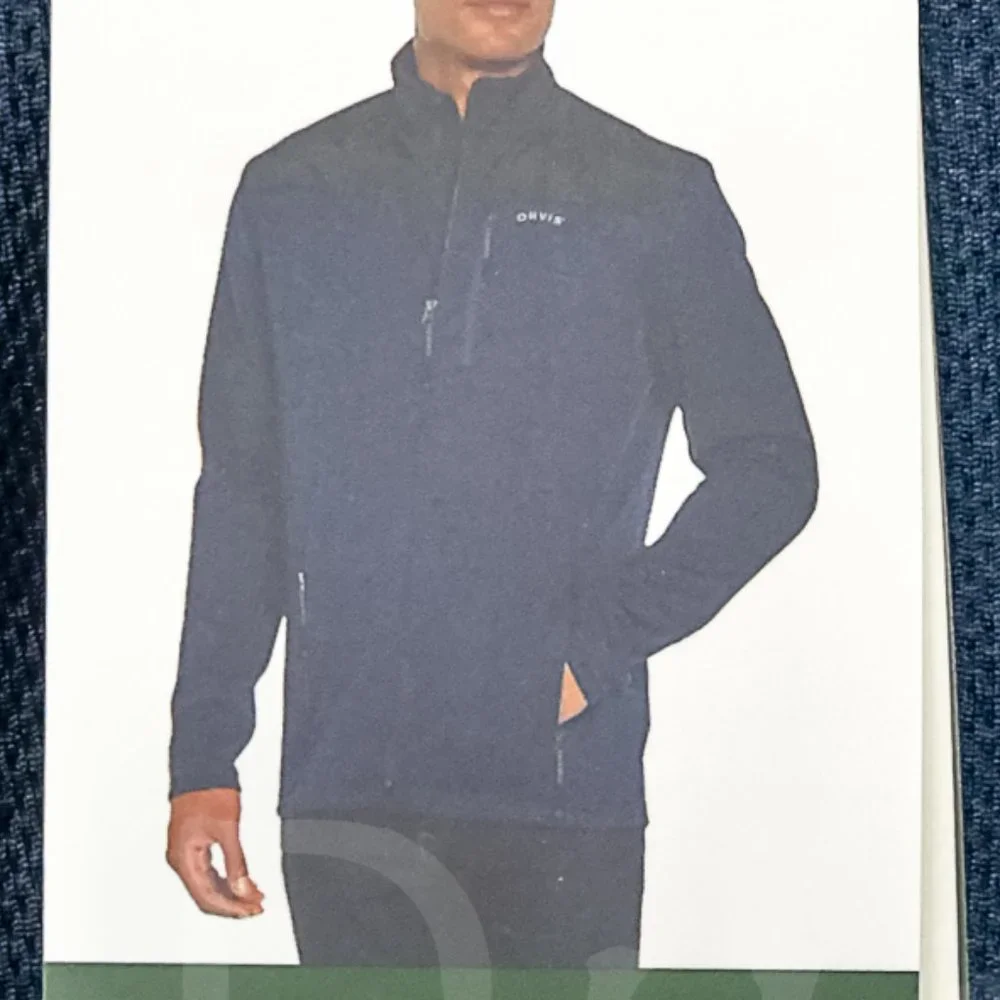 Orvis men bonded mesh full-zip Jacket BLUE - Picture 8 of 12